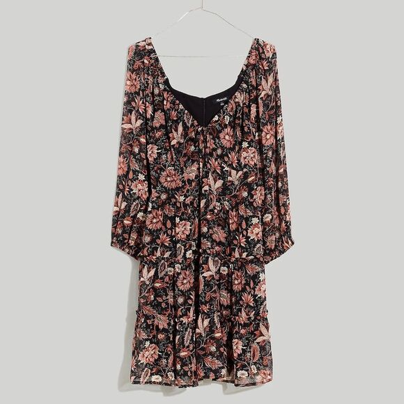 Madewell NWT Amalia Tiered Mini Dress Size 2 in Pampas Blooms - Picture 5 of 7